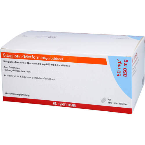 Sitagliptin/Metformin Glenmark 50mg/850mg FTA, 196 Stk., Glenmark Arzneimittel GmbH