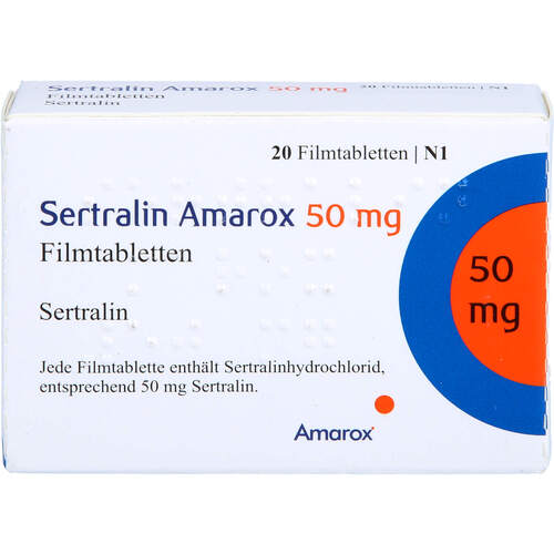 Sertralin Amarox 50 mg Filmtabletten, 20 ST, AMAROX PHARMA GmbH