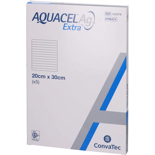 AQUACEL Ag Extra 20x30 cm Kompressen, 5 Stk., zelhealth GmbH