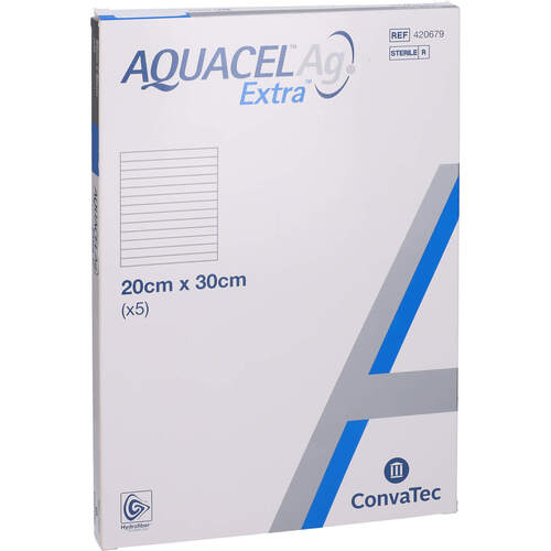 AQUACEL Ag Extra 20x30 cm Kompressen, 5 Stk., zelhealth GmbH