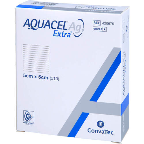 AQUACEL Ag Extra 5x5 cm Kompressen, 10 Stk., zelhealth GmbH