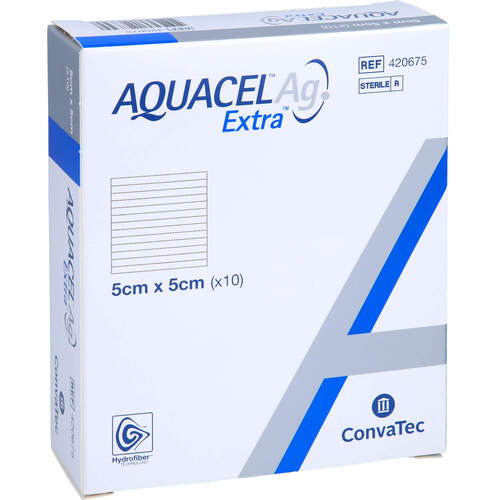 AQUACEL Ag Extra 5x5 cm Kompressen, 10 Stk., zelhealth GmbH