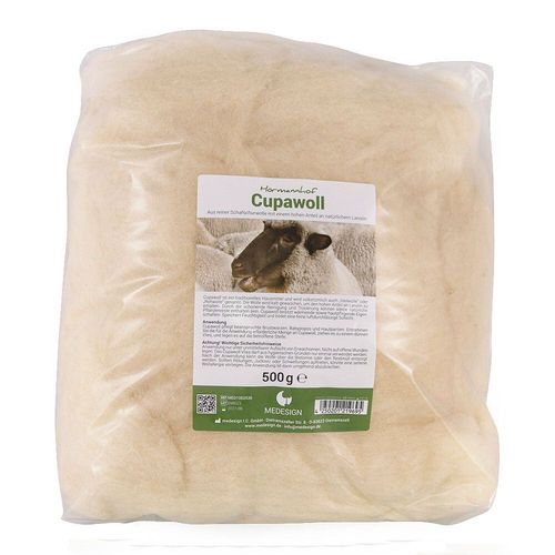 Cupawoll Fettwolle mit natürlichem Lanolin, 500 g, Medesign I. C. GmbH