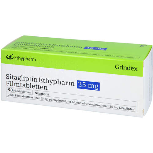 Sitagliptin Ethypharm 25 mg Filmtabletten, 98 Stk., Ethypharm GmbH