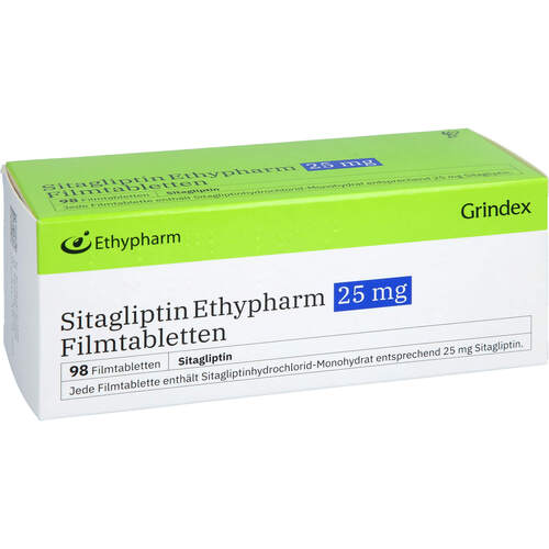 Sitagliptin Ethypharm 25 mg Filmtabletten, 98 Stk., Ethypharm GmbH