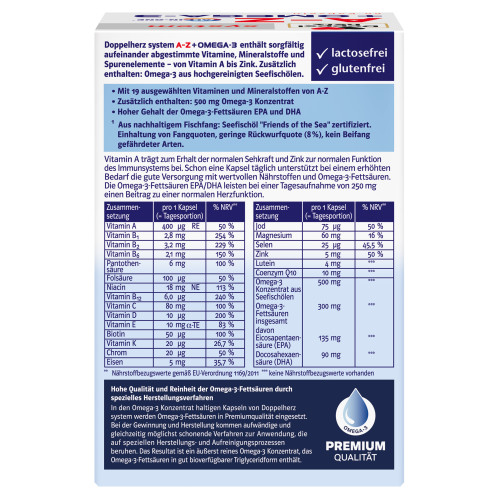 Doppelherz A-Z + Omega-3 All in one system, 60 Stk., Queisser Pharma GmbH & Co. KG