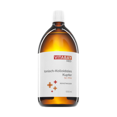 Kolloidales Kupfer 50 PPM Reinheitsstufe 99.99 %, 1000 ml, Vitabay CV