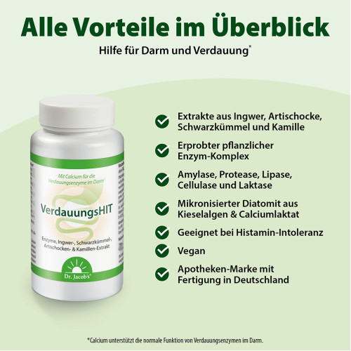 Dr.Jacob's VerdauungsHIT Enzyme Ingwer Schwarzk&uuml;mmel Kamille, 90 Stk., Dr. Jacob's Medical GmbH