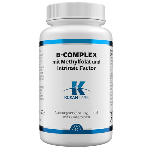 B-Complex mit Methylfolat + Intrinsic F KLEAN LABS, 60 Stk., Supplementa GmbH