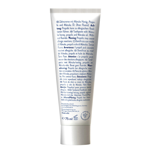 Manuka Health Honig-Propolis Zahncreme fluoridfrei, 75 ml, Hager Pharma GmbH