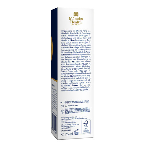 Manuka Health Honig Zahncreme mit Fluorid, 75 ml, Hager Pharma GmbH