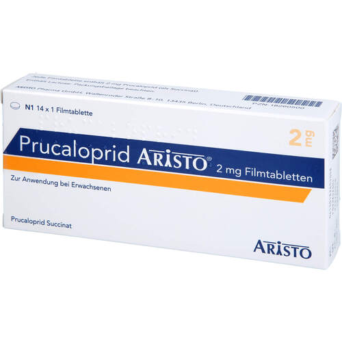 Prucaloprid Aristo 2 mg Filmtabletten, 14 Stk., Aristo Pharma GmbH Prucaloprid Aristo 2 mg Filmtabletten, 14 Stk., Aristo Pharma GmbH