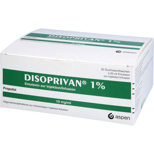 Disoprivan 1% Emulsion zur Injektion/Infusion, 20X20 ML,  Aspen Germany GmbH 