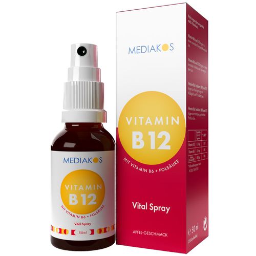 Vitamin B 12 + B6 + Folsäure Mediakos Vital Spray, 50 ml, Mediakos GmbH Vitamin B 12 + B6 + Folsäure Mediakos Vital Spray, 50 ml, Mediakos GmbH