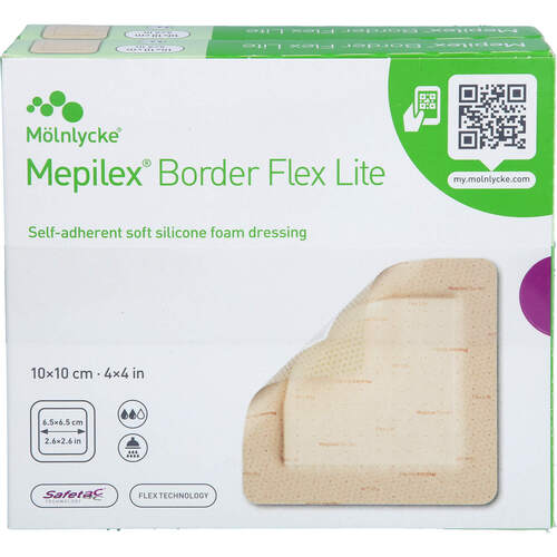 MEPILEX BORDER FLEX LITE SCHAUMVERBAND 10X10 CM, 10 Stk., Avitamed GmbH MEPILEX BORDER FLEX LITE SCHAUMVERBAND 10X10 CM, 10 Stk., Avitamed GmbH