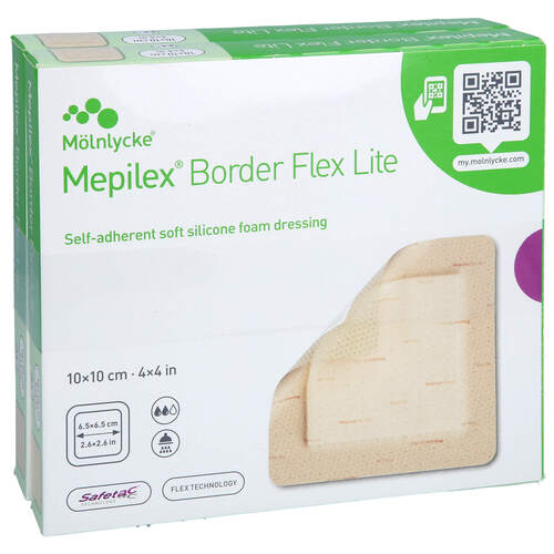 MEPILEX BORDER FLEX LITE SCHAUMVERBAND 10X10 CM, 10 Stk., Avitamed GmbH MEPILEX BORDER FLEX LITE SCHAUMVERBAND 10X10 CM, 10 Stk., Avitamed GmbH