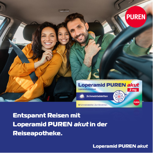 Loperamid PUREN akut 2 mg Schmelztabletten, 6 Stk., PUREN Pharma GmbH & Co. KG