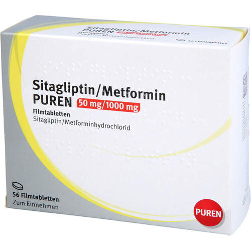Sitagliptin/Metformin PUREN 50 mg/1000 mg FTA, 56 Stk., PUREN Pharma GmbH & Co. KG