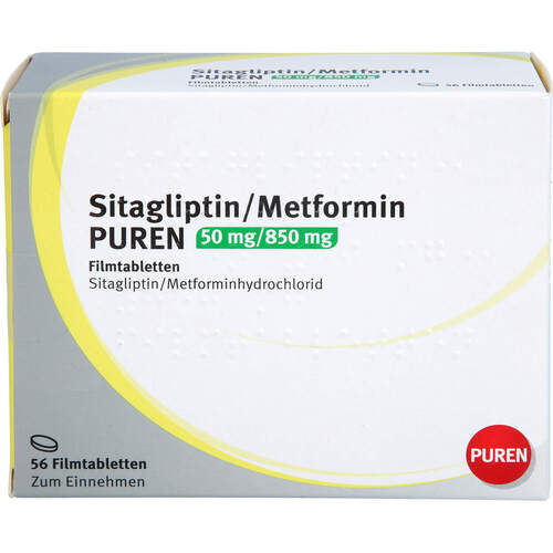 Sitagliptin/Metformin PUREN 50 mg/850 mg FTA, 56 Stk., PUREN Pharma GmbH & Co. KG