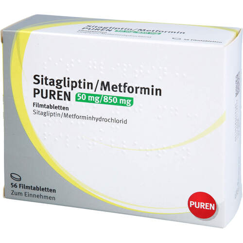 Sitagliptin/Metformin PUREN 50 mg/850 mg FTA, 56 Stk., PUREN Pharma GmbH & Co. KG