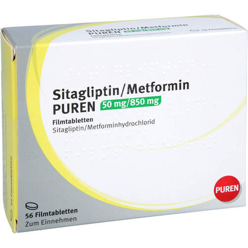 Sitagliptin/Metformin PUREN 50 mg/850 mg FTA, 56 Stk., PUREN Pharma GmbH & Co. KG
