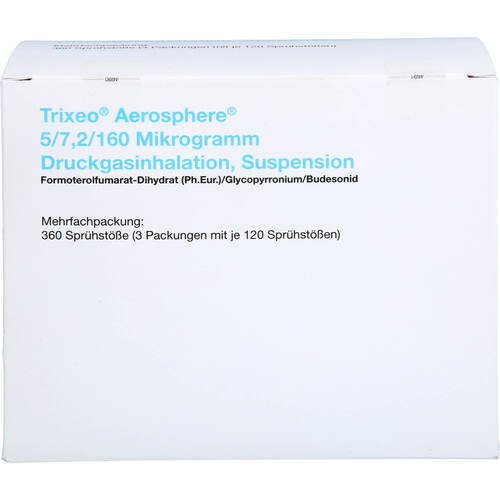 Trixeo Aerosphere 5/7.2/160ug Druckgasinh.120ED, 3 Stk., 2care4 Aps
