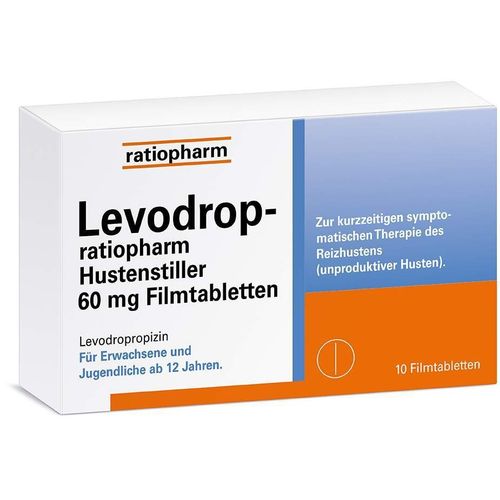 Levodrop-ratiopharm Hustenstiller 60 mg Filmtabl., 10 Stk., ratiopharm GmbH