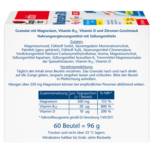 Doppelherz Magnesium 500 + B12 + D3 Depot direct, 60 Stk., Queisser Pharma GmbH & Co. KG Doppelherz Magnesium 500 + B12 + D3 Depot direct, 60 Stk., Queisser Pharma GmbH & Co. KG