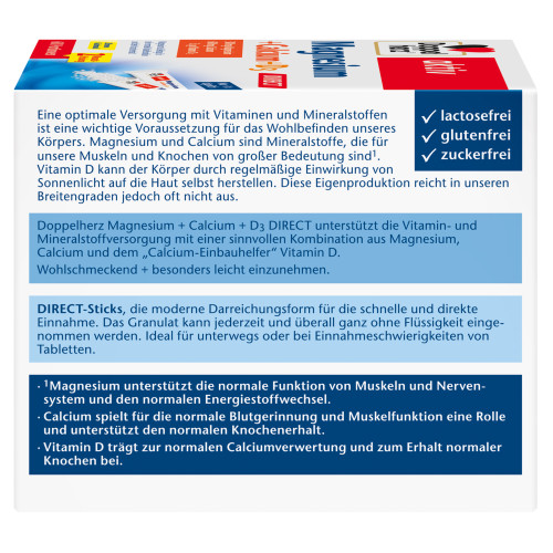 Doppelherz Magnesium + Calcium + D3 direct, 60 Stk., Queisser Pharma GmbH & Co. KG Doppelherz Magnesium + Calcium + D3 direct, 60 Stk., Queisser Pharma GmbH & Co. KG