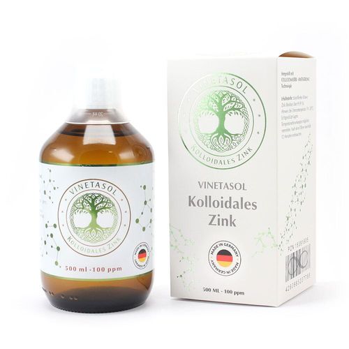 VINETASOL KOLLOIDALES ZINK - 100ppm, 500 ml, NANODIS GmbH & Co. KG Fachbereich Dispersionen