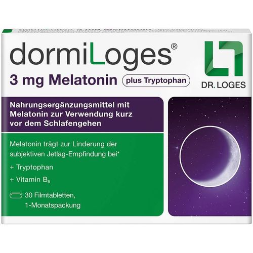 dormiLoges 3mg Melatonin plus Tryptophan, 30 Stk., Dr. Loges + Co. GmbH