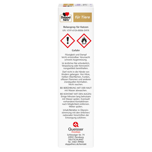 Doppelherz f&uuml;r Tiere Relaxspray f&uuml;r Katzen, 90 ml, Queisser Pharma GmbH & Co. KG