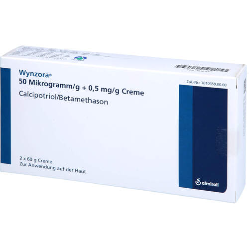 Wynzora 50 Mikrogramm/g + 0.5 mg/g Creme, 2x60 g, Orifarm GmbH