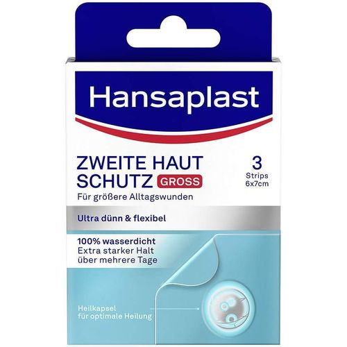 Hansaplast Zweite Haut Schutz Pflaster Gro&szlig;, 3 Stk., Beiersdorf AG