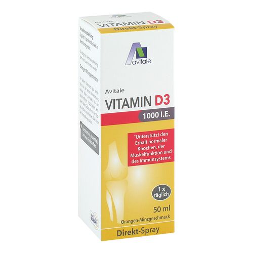 Vitamin D3 1000 I.E. Direkt-Spray, 50 ml, Avitale GmbH Vitamin D3 1000 I.E. Direkt-Spray, 50 ml, Avitale GmbH