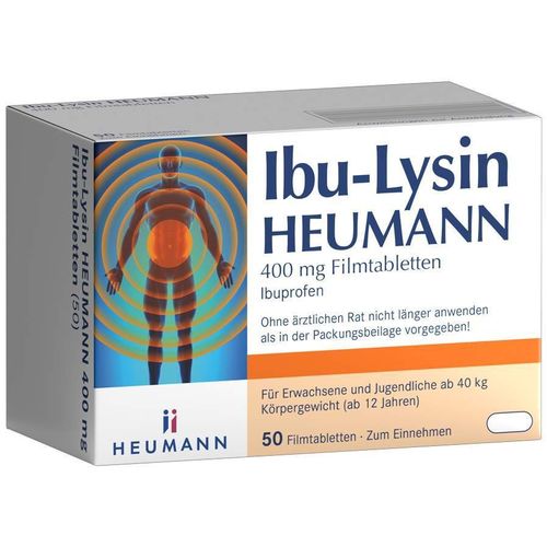 Ibu-Lysin HEUMANN 400 mg Filmtabletten, 50 Stk., Heumann Pharma GmbH & Co. Generica KG