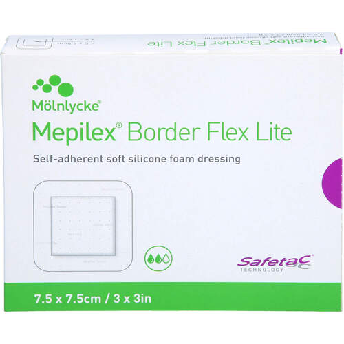 MEPILEX Border Flex Lite Schaumverband 7.5x7.5 cm, 5 Stk., CC Pharma GmbH