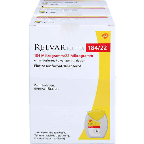 Relvar Ellipta 184 ug/22 ug einz.dos. P. z.Inh., 3x30 Stk., Orifarm GmbH