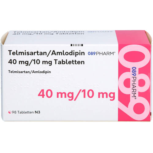 Telmisartan/Amlodipin 089PHARM 40mg/10mg Tabletten, 98 Stk., 089PHARM GmbH