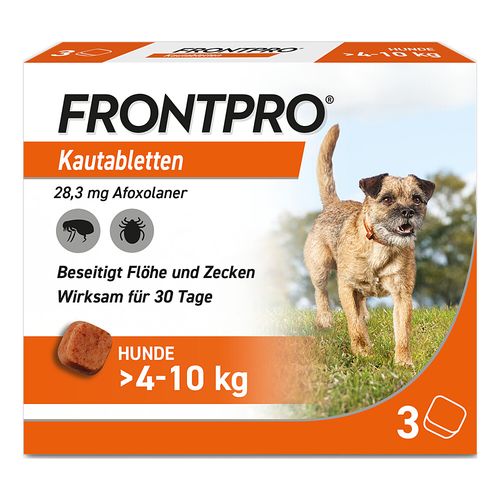 FRONTPRO® Kautablette gegen Zecken und Flöhe für Hunde (>4-10kg), 3 Stk., Boehringer Ingelheim Vetmedica GmbH