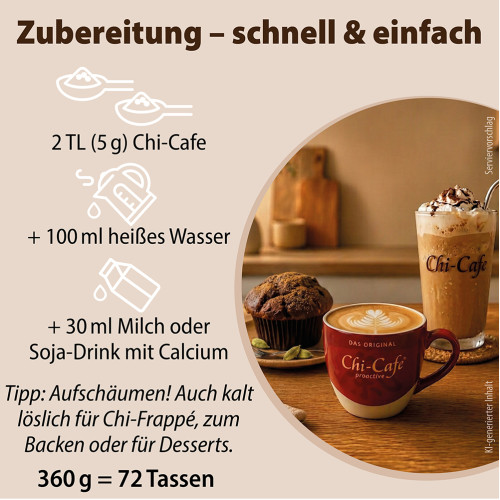 Chi-Cafe proactive Kaffee mit Akazienfaser Guarana Reishi, 360 g, Dr. Jacob's Medical GmbH