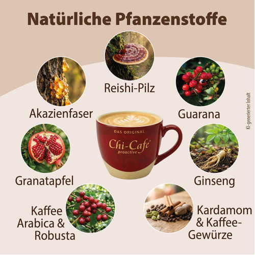 Chi-Cafe proactive Kaffee mit Akazienfaser Guarana Reishi, 360 g, Dr. Jacob's Medical GmbH