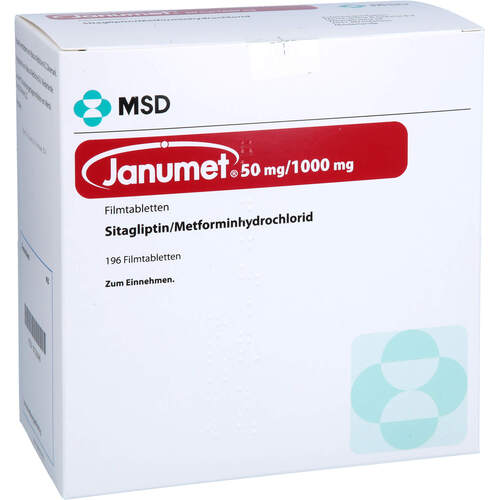 Janumet 50 mg/1000 mg Filmtabletten, 196 Stk., Abacus Medicine A/S