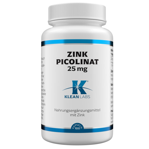 Zink Picolinat 25 mg KLEAN LABS, 100 Stk., Supplementa GmbH