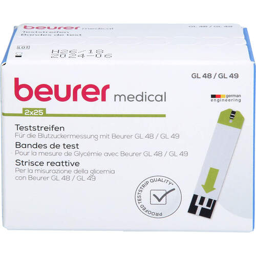 BEURER GL48/GL49 Blutzucker Teststreifen, 50 Stk., 1001 Artikel Medical GmbH