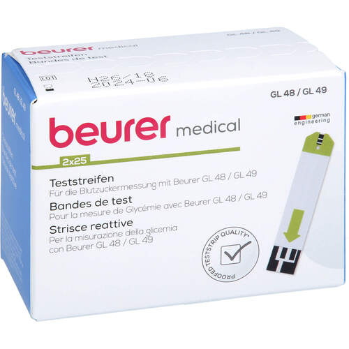 BEURER GL48/GL49 Blutzucker Teststreifen, 50 Stk., 1001 Artikel Medical GmbH