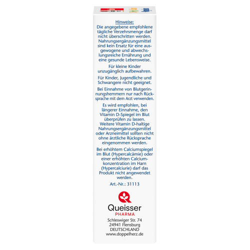 Doppelherz D3 + K2 + Calcium + Magnesium, 30 Stk., Queisser Pharma GmbH & Co. KG