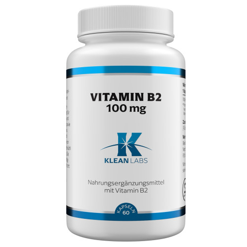 Vitamin B2 100 mg KLEAN LABS, 60 Stk., Supplementa GmbH