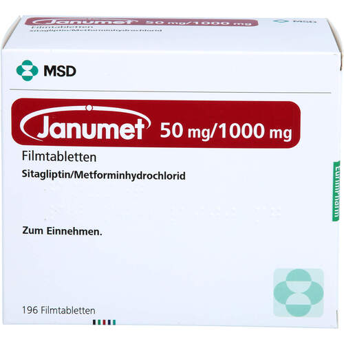 Janumet 50 mg/1000 mg Filmtabletten, 196 Stk., Eurimpharm Arzneimittel GmbH