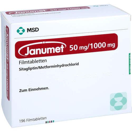 Janumet 50 mg/1000 mg Filmtabletten, 196 ST, Eurimpharm Arzneimittel GmbH